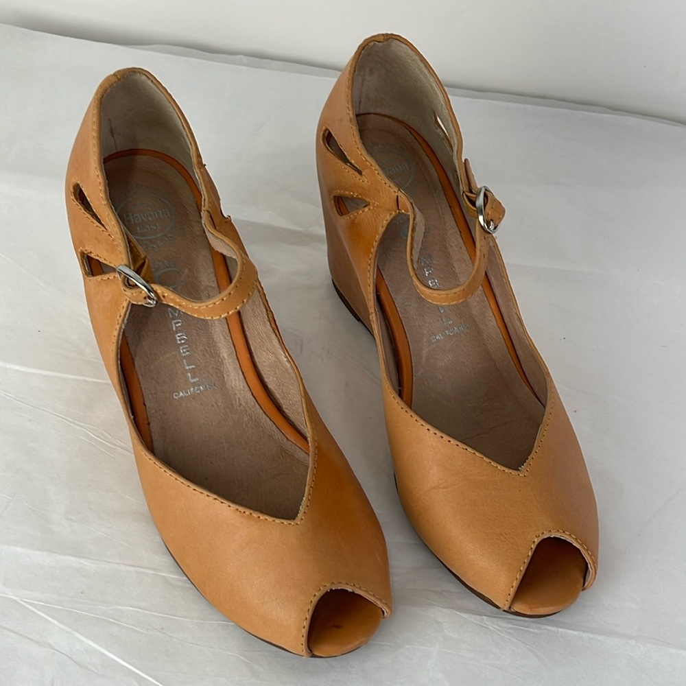 Jeffrey Campbell Camel Peep-Toe Wedges